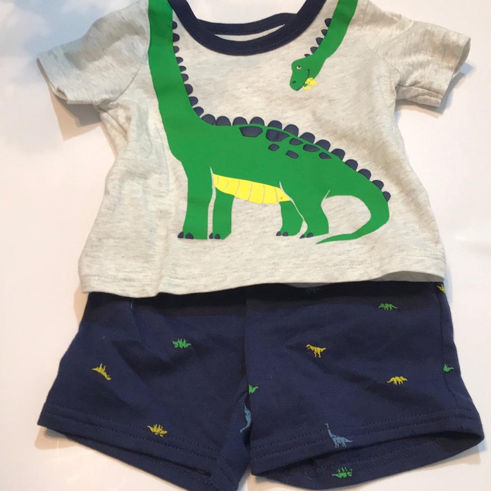 NWOT Carter’s 6-9 Mo Dinosaur T Shirt and Shorts